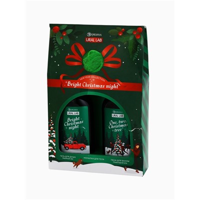 УЦЕНКА URAL LAB Winter Melody Набор Bright Christmas night, гель для душа, пена для ванны и мочалка1