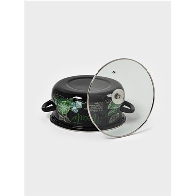 Кастрюля эмалированная «Мохито», 4 л, d=26.1 см, чёрная