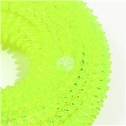 Игрушка светящаяся для собак «Жевательное кольцо», TPR, 12 см, жёлтая