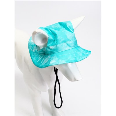 Панама для собак и кошек, размер M, ОГ - 35 см, вес 7-15 кг, бирюзовая