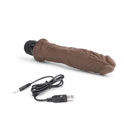 Коричневый вибратор-реалистик 8  Girthy Realistic Vibrator - 24,5 см.