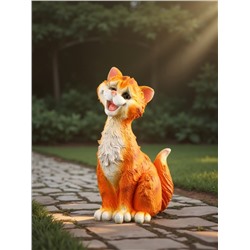Садовая фигура из полистоуна «Забавный рыжий кот», 25×13×14.5 см