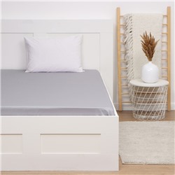 Простыня евро «Этель» Grey sky, 220×240 см, мако-сатин, хлопок 100%