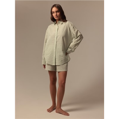 Сорочка ночная женская SL HOME Basic, размер 44-46, зелёная