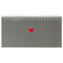 Еженедельник недатированный на спирали 165х85 мм 128 стр. 71599 "СЕРДЕЧКО НА ПОЛОСКАХ" Феникс