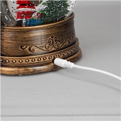 Светодиодная фигура «Дед Мороз у ёлки» 12.5×20×7.5 см, пластик, батарейки АААх3 (не в комплекте), USB, свечение тёплое белое