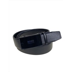 Ремень мужской с автоматической пряжкой из искусственной кожи, цвет черный