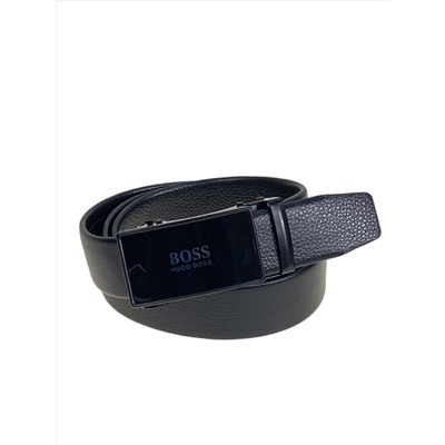 Ремень мужской с автоматической пряжкой из искусственной кожи, цвет черный