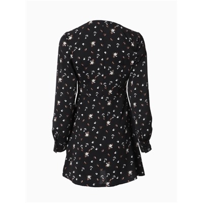 Платье мини женское с воротником MIST, размер 48, чёрное