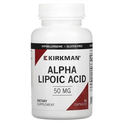 Kirkman Labs, альфа-липоевая кислота, 50 мг, 90 капсул