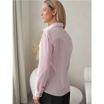 Блузка прилегающего силуэта из формоустойчивого хлопка