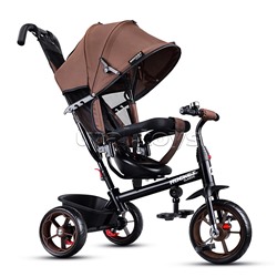 Велосипед трехколесный Rocket 136-BR, колеса EVA 10"/8", цвет коричневый