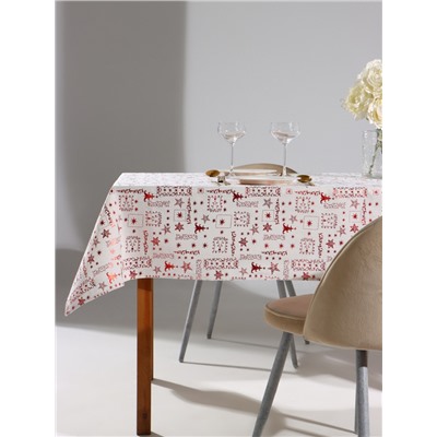 Скатерть новогодняя «Этель. Новогодняя», 140×180±5 см, 80% п/э, 20% лён, 120 г/м²