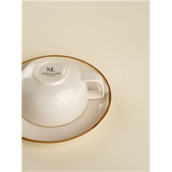 Чайная пара SL Home «Леггеро», 280 мл, блюдце d=14 см, фарфор, бежевая