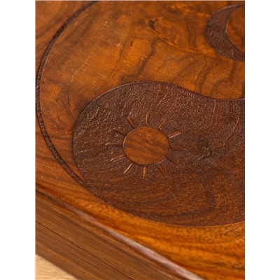 Шкатулка «Инь-ян», 20×15×6 см, дерево шишам