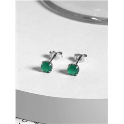 Серьги-пусеты из серебра с агатом родированные 150280р459