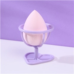 Спонж скошенный Doll face, на пластиковой подставке для сушки и хранения, BEAUTY FOX