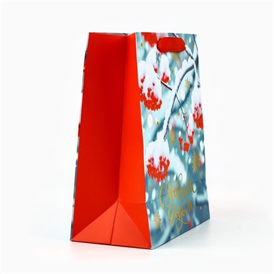 Пакет подарочный новогодний ламинированный «С Новым годом», MS 23×18×10 см