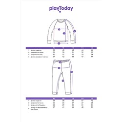Термокомплект трикот. для девочек: фуфайка (футболка) с длин. рук, брюки для эпизод. использования PLAYTODAY, 1226869