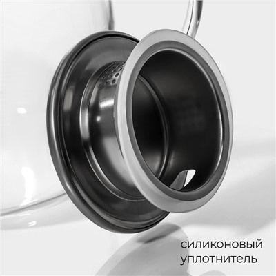 Кувшин для воды Magistro «Стиль», 1.6 л, 18×14×17 см, с крышкой, стекло, прозрачный