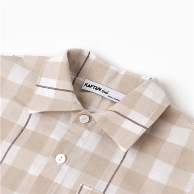 Рубашка для мальчика KAFTAN «Клетка», размер 34 (122-128 см)