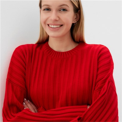 Джемпер женский вязаный MINAKU:Knitwear collection, красный, размер 50-52