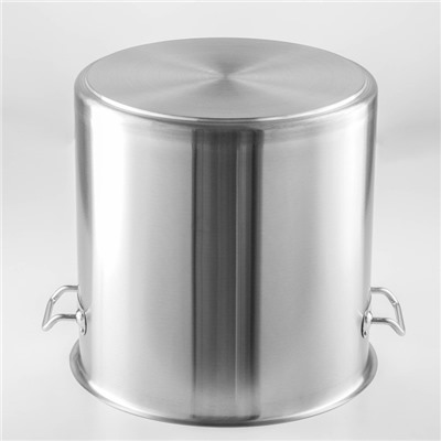 УЦЕНКА Кастрюля из нержавеющей стали с крышкой Hanna Knövell HoReCa, 50 л, толщина 0.8 мм, 201 сталь, дно 3.2 мм, с теплораспределительным дном, индукция