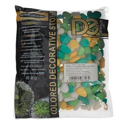 Грунт для аквариума DECOR DE «Галька цветная», фр. 8-12 мм, лимонный/салатовый/белый/изумрудный, 800 г