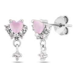 Серьги, розовый кварц, Z-23806