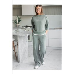 Свитшот свободный из петельчатого футера двухнитки с эластаном VILATTE, 1228122