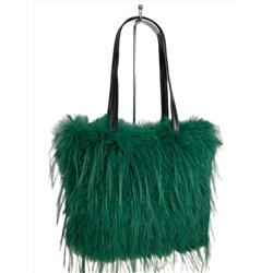 Женская сумка из искусственного меха, цвет зеленый