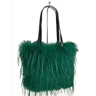 Женская сумка из искусственного меха, цвет зеленый