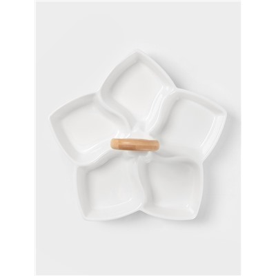 Менажница 5 ячеек BellaTenero, 25×25 см, фарфор, белая