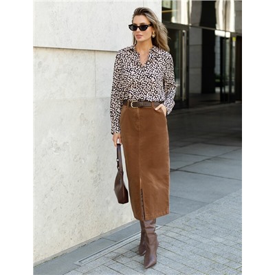 Юбка из эластичного микро-вельвета