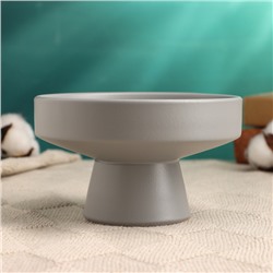 Декоративное кашпо - подставка «Кристофер», 13×13×8 см, керамическое, для кензана, серое