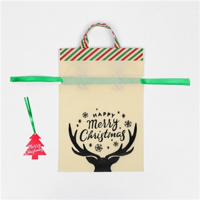 Мешок подарочный новогодний «Счастливого рождества», 22×32 см