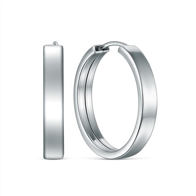 Серьги-конго из серебра родированные - диаметр 2 см 02-12-8720