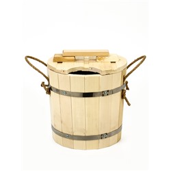 Запарник - ведро для бани и сауны, 7 л, липа, оцинкованная вставка, с крышкой, «Добропаровъ»