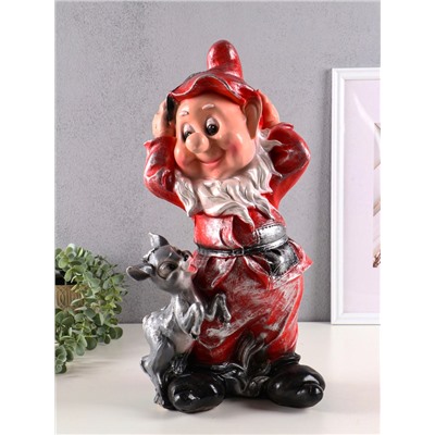 Фигура полистоун «Гном с оленёнком», 48 см