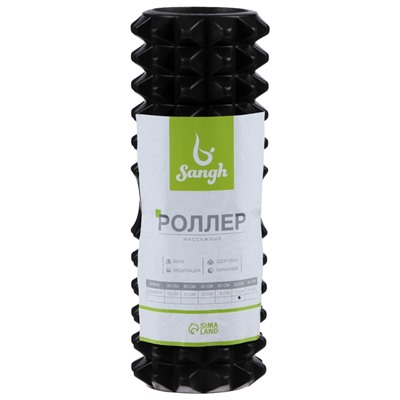 Ролик массажный Sangh, 33×13 см, черный