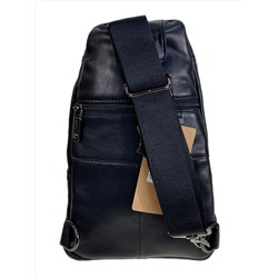 Сумка мужская через плечо из натуральной кожи, цвет черный