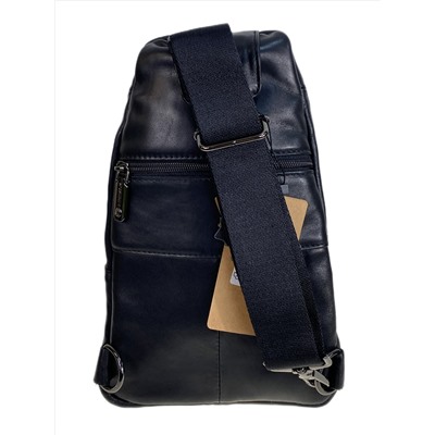 Сумка мужская через плечо из натуральной кожи, цвет черный