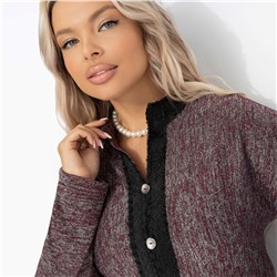 Костюм с юбкой в стиле Шанель, С безупречным вкусом (2 в 1, винный)