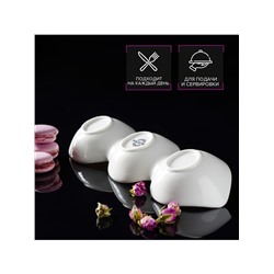 Менажница Magistro «Бланш», 3 ячейки, 28×8.5×4.5 см, фарфор, белая