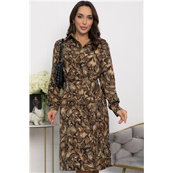 Платье Королевская кобра (кофейное) П12648-15
