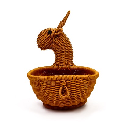 Корзина плетёная для хранения «Олень», 30×23×30 см, пластиковая, коричневая