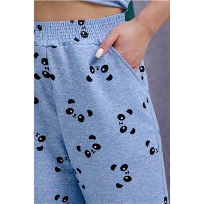 Костюм женский 8435 (Панды на голубом)