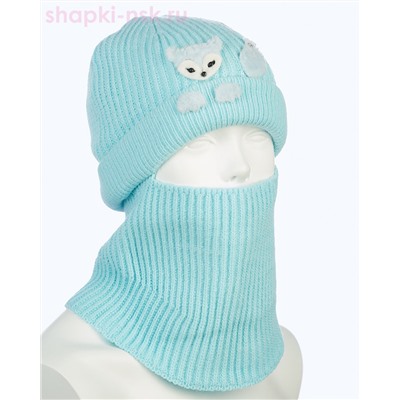 01-30-H Балаклава-шлем для девочки флис (50-52)