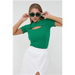 Блузка в рубчик с акцентным декольте 2ксL SMILE НАТАЛИ, 1071270