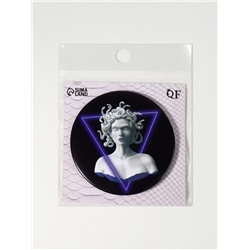 Зеркало карманное «ГОРГОНА», d=7.5 см, рисунок МИКС